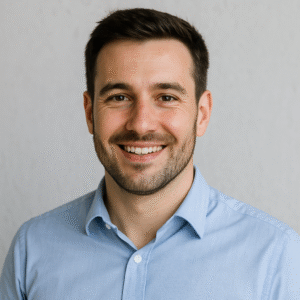 a man smiling at the camera