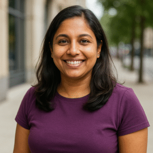 a woman smiling at camera
