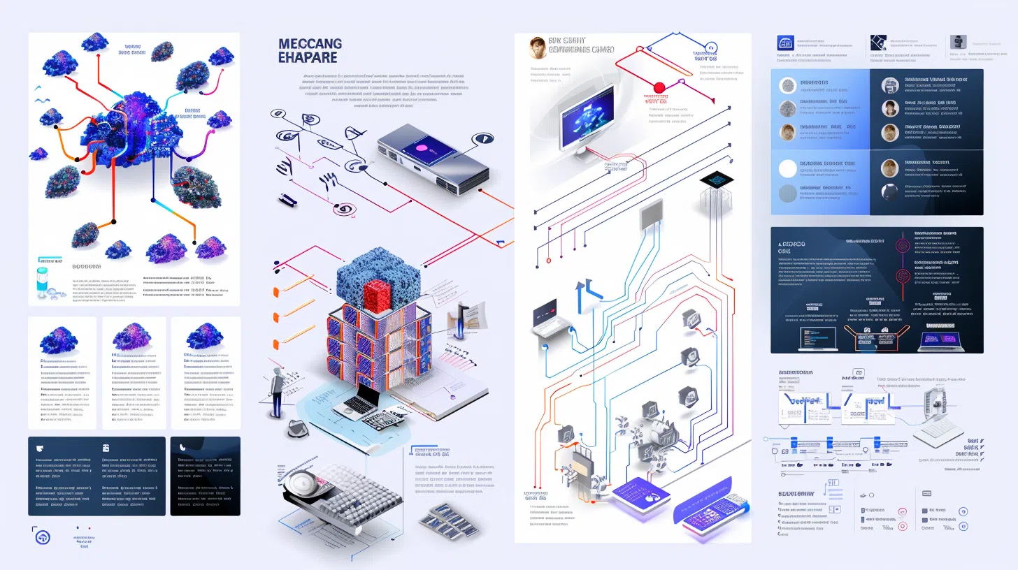 Machine learning fundamentals visualization showing neural network diagrams, algorithm flowcharts, mathematical concepts explained simply, and career transition pathway for non technical professionals