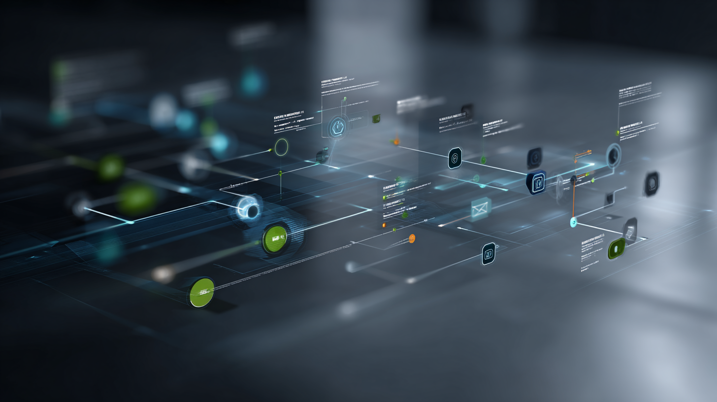 Visual representation of adaptive email automation workflow with interconnected nodes and data streams