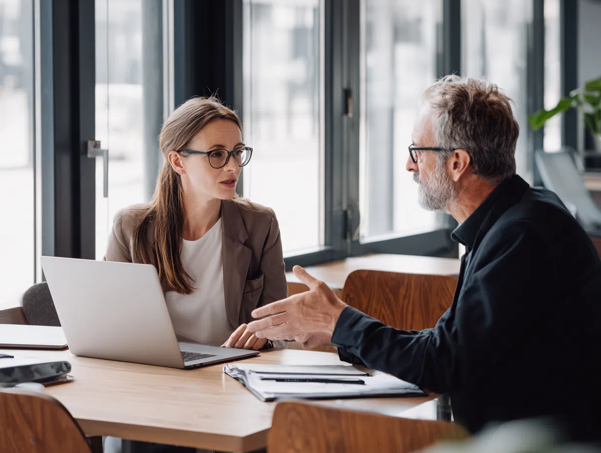 AI career consultation session with expert advisor explaining career paths, skill requirements, salary expectations, and industry trends to professional