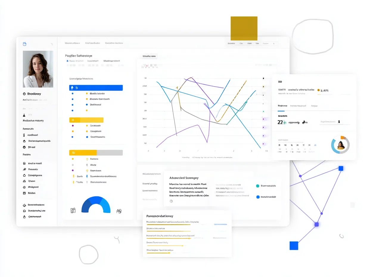 Personalized AI skills assessment dashboard showing competency levels, learning recommendations, career path visualization, and salary projection analytics