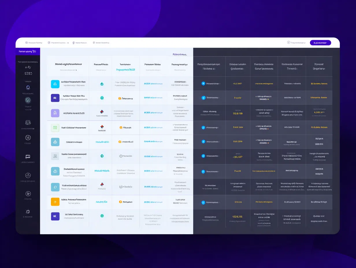 AI tools comparison matrix showing detailed feature analysis, pricing tiers, performance benchmarks, and ROI calculations for top AI platforms