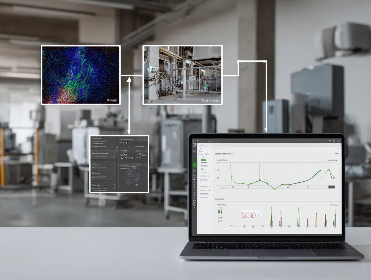 Computer vision workflow showing image preprocessing, feature detection, object recognition, and classification results with accuracy metrics