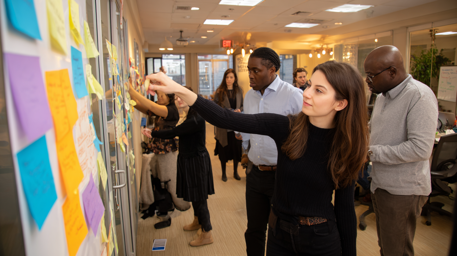Organizational culture transformation workshop showing values definition, behavioral change initiatives, culture assessment tools, and employee engagement activities