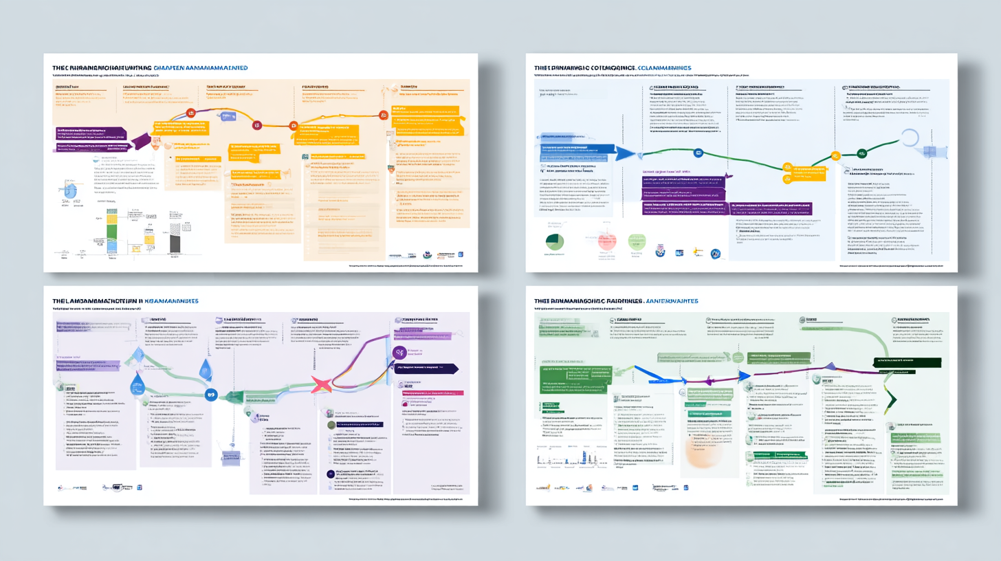 Strategic change leadership framework showing transformation roadmap, stakeholder analysis, change communication plan, and organizational readiness assessment
