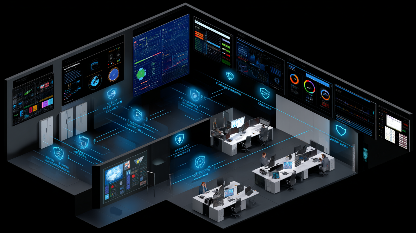 Virtual security management showing cybersecurity protocols, secure remote access, data protection frameworks, and digital risk assessment for distributed teams
